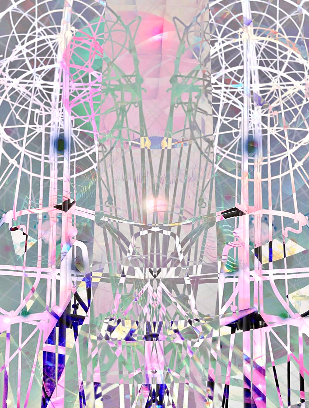 Exhibition view: The Universal Cause. Evolution of the Spirit, mixed media installation