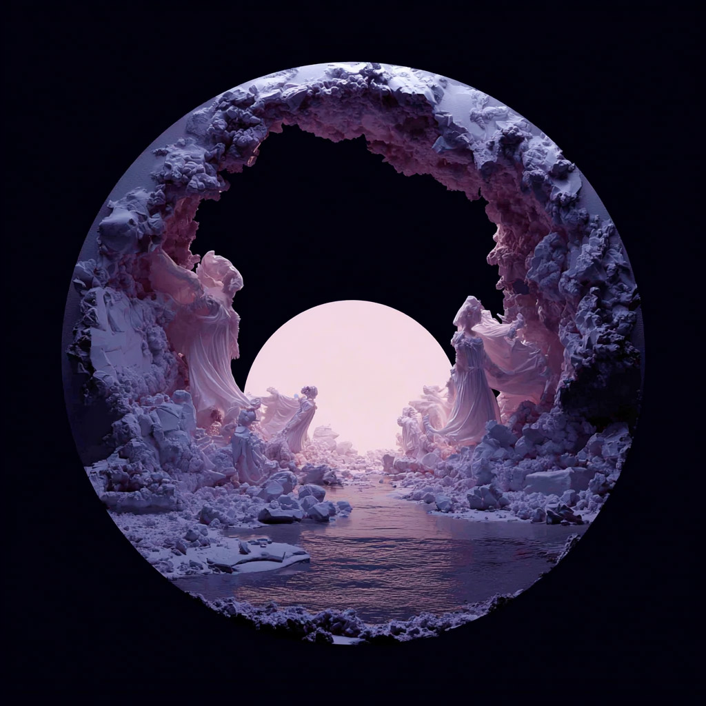 Nigredo. Liminal Mirror 9 — expanded photography AI, 2025